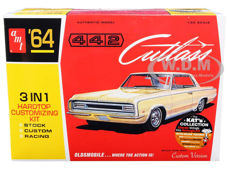 AMT AMT1066 Skill 2 Model Kit 1964 Oldsmobile Cutlass 442 Hardtop 3-in-1 Kit 1/25 Scale Model