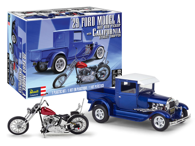 29" Ford Model A Hot Rod Pickup with California Street Chopper Revell Model # 14565