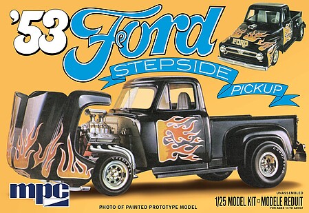 MPC '53 Ford Stepside Pickup with flip nose Plastic Model 1:25th Scale No. MPC1007/12