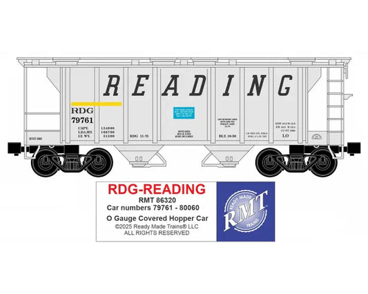 Ready Made Trains O Scale Reading-Gray 34 ft 2-Bay Covered Hopper No. RMT-86320