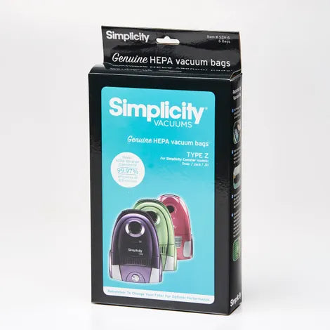 Simplicity Six Geniune HEPA Media Vacuum Bags Type Z No. SZH-6